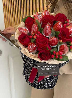 草莓车厘子花束创意水果成品鲜花速递同城生日北京深圳上海配送店