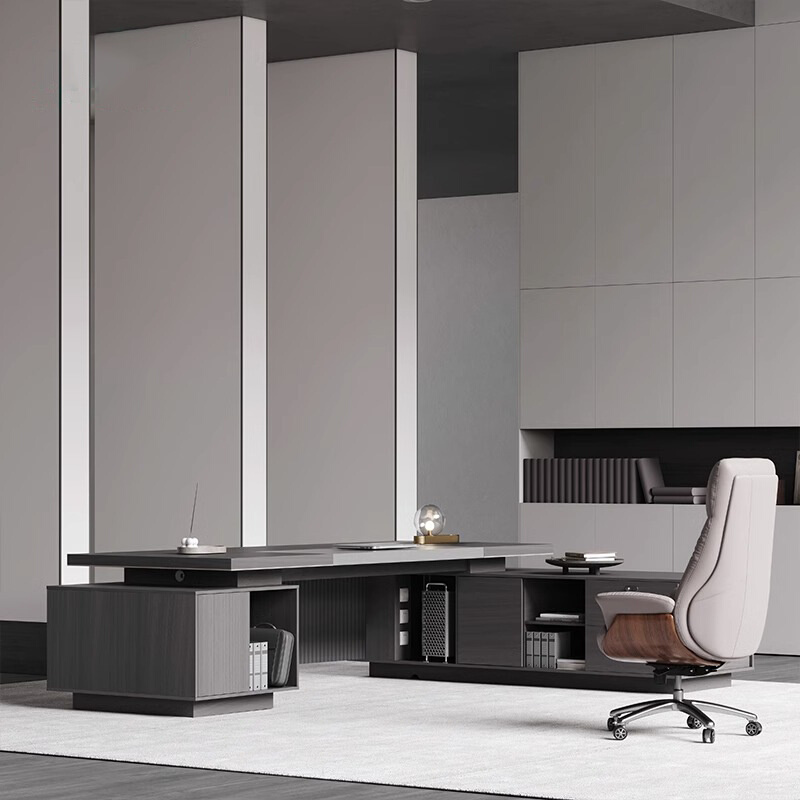 老板办公桌简约现代总裁桌豪华办公室桌椅组合套装经理董事长家具