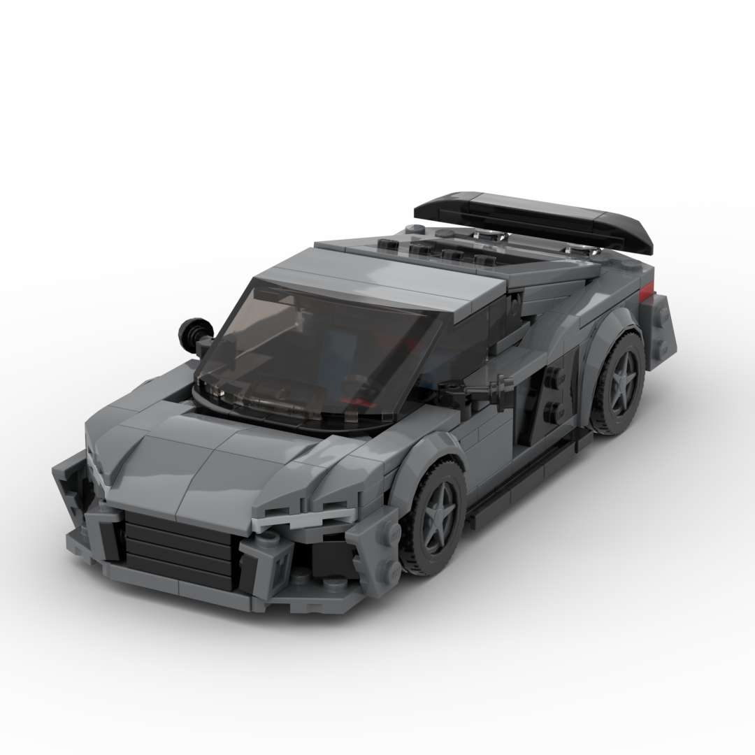 MOC拼搭积木奥迪R8超跑赛车创意模型speed 8格系列儿童益智玩具