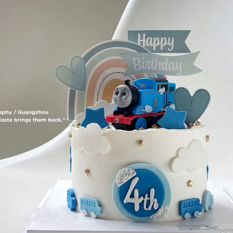 小火车蛋糕装饰摆件装扮用品儿童卡通主题插件男孩小王子生日派对