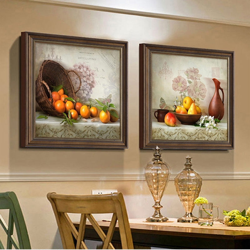 餐厅装饰画欧美式饭厅饭桌壁画歺厅背景墙画正品油画肌理餐桌挂画