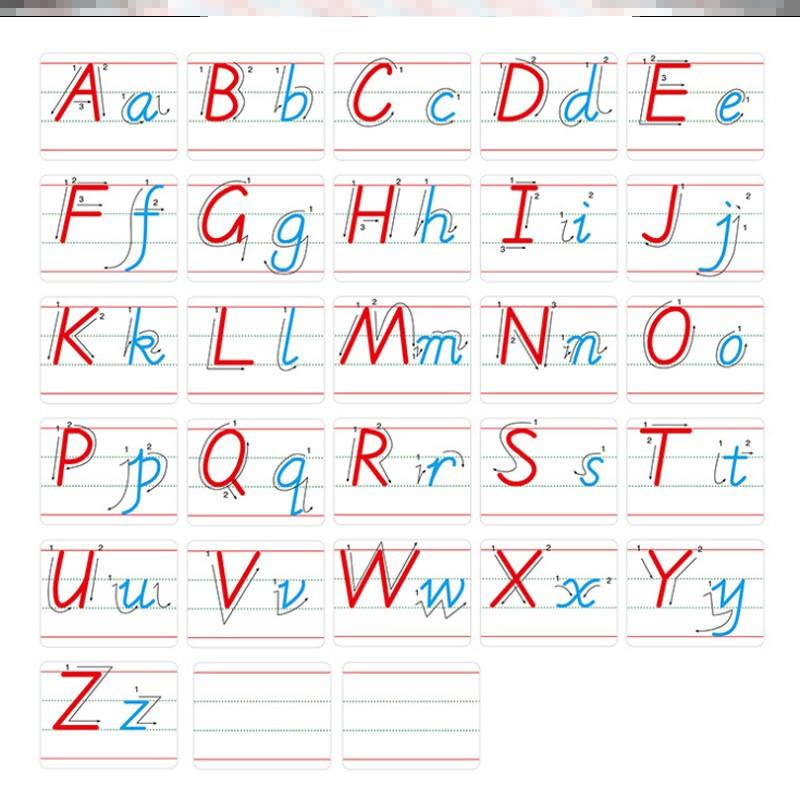 26个英文字母教具英文大小字母磁铁大带笔顺磁性卡片幼儿教学教具