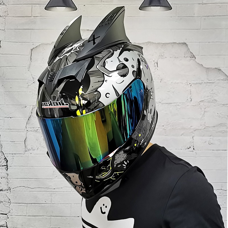 JIEKAI捷凯电动车头盔男女全覆式蓝牙四季双镜片全盔3C认证摩托车
