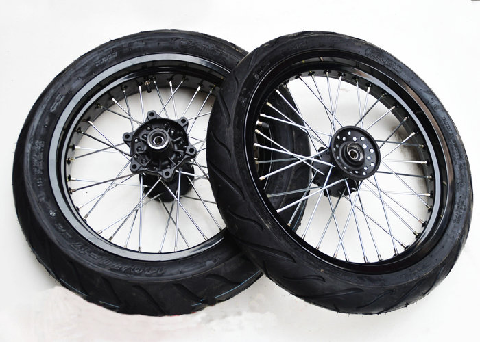 海陵黄河鑫源魔术师越野摩托车改装17寸公路滑胎总17寸铝圈轮毂