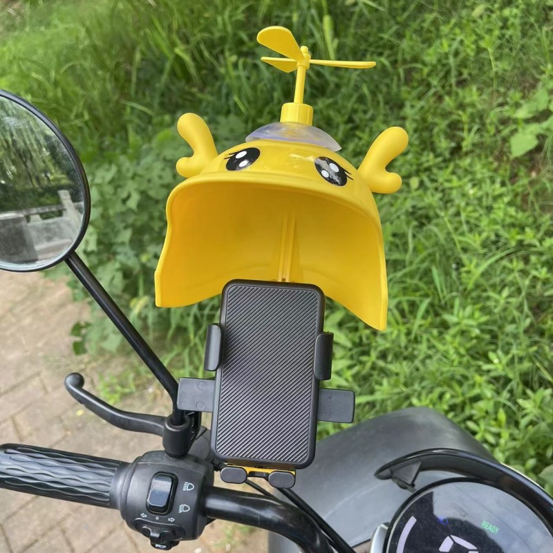 小头盔外卖骑手摩托车手机支架电动车自行车防水遮阳罩导航手机