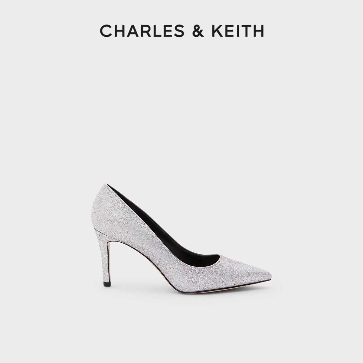 CHARLES＆KEITH春夏女鞋CK1-60280245-2女士闪粉亮面尖头高跟婚鞋