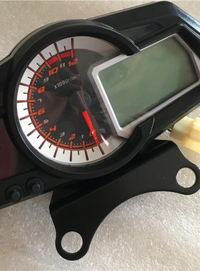 适用摩托车配件250新款小头带挡显液晶仪表码表 改装配件