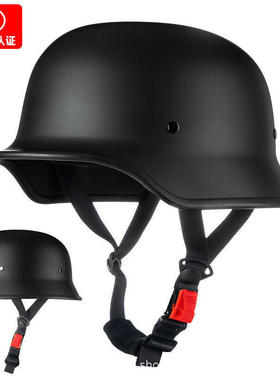 跨境德式大兵半盔哈雷复古摩托车头盔瓢盔四季通用3C认证