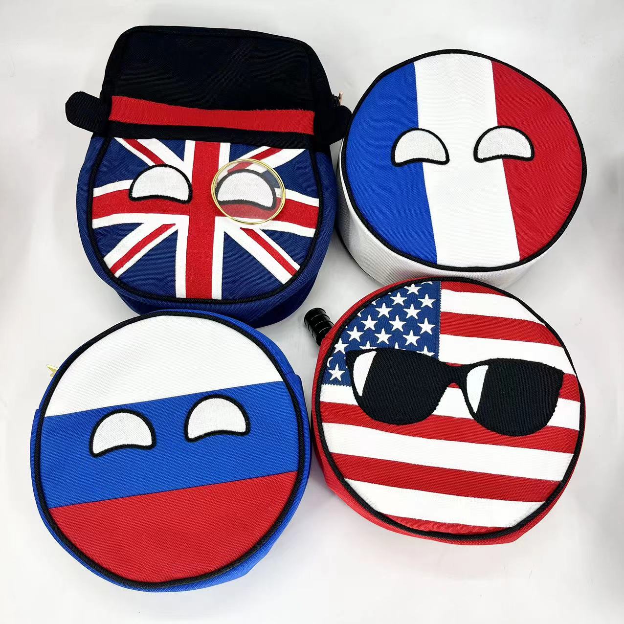 五常波兰球笔袋 英国美国球法国球俄罗斯球简易版大容量学生笔袋