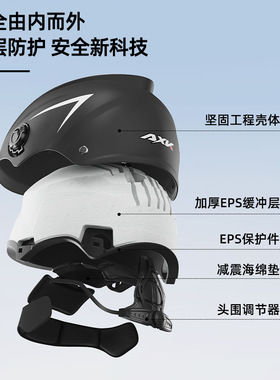 3C认证电动摩托车头盔男女士夏季防晒骑行电瓶半盔四季通用帽