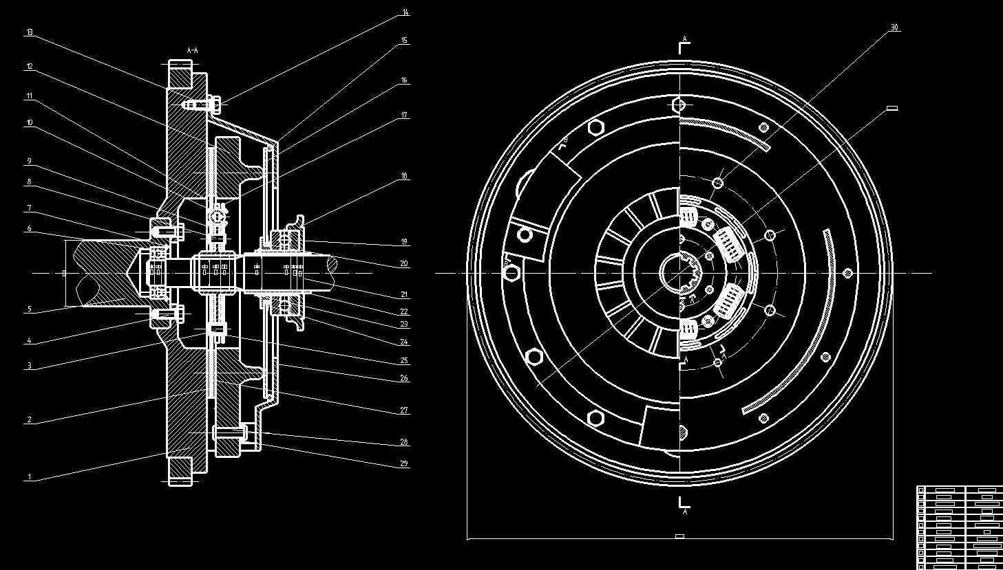 中型货车膜片弹簧离合器设计2D图机械CAD素材