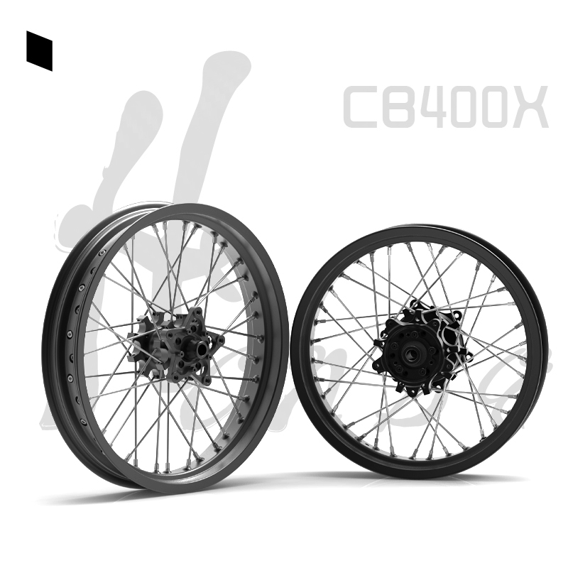 适配本田CB300/400X斜拉式真空辐条轮组铝合金轮圈轮毂摩托车改装