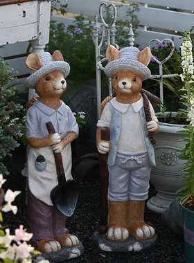 可爱松鼠摆件落地创意卡通花园装饰动物雕塑庭院布置民俗院子门口