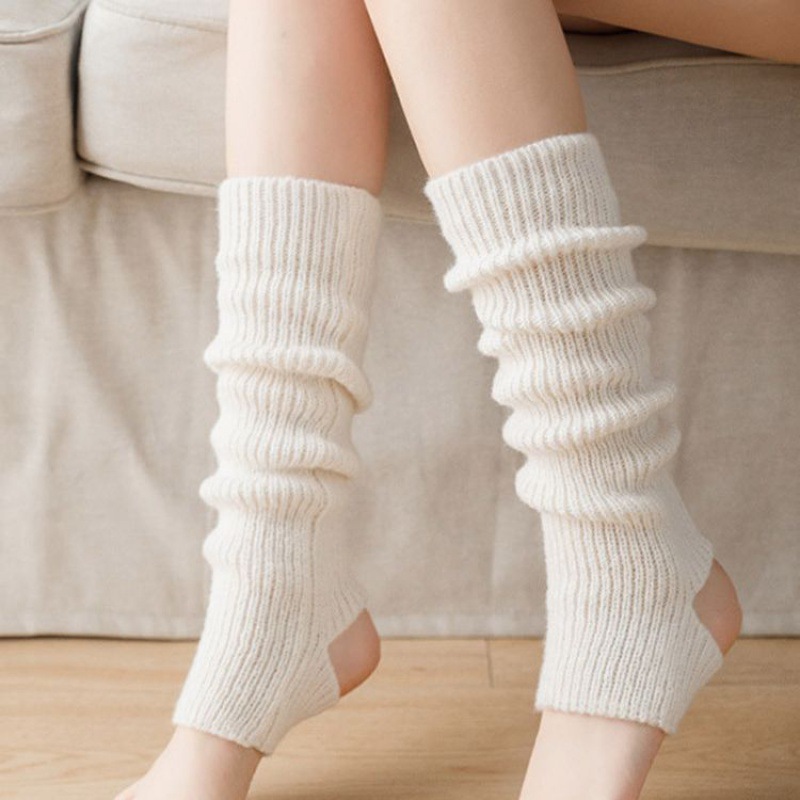 成人瑜伽保暖袜套儿童拉丁芭蕾舞蹈腿套踩脚护膝秋冬及膝堆堆袜子
