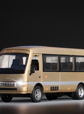 儿童玩具面包公交车男孩丰田考斯特中巴士仿真模型小汽车合金模型