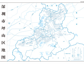 深圳市坪山区2地图定制行政区划水系交通地形卫星流域小区村界打