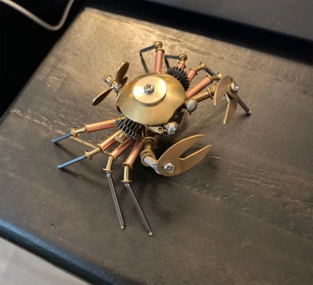 蒸汽朋克机械昆虫金属螃蟹模型纯手工创意工艺品个性摆件跨境直供