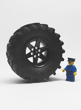 兼容国产小颗粒积木科技零配件15038轮毂23798拼装轮胎大越野车轮