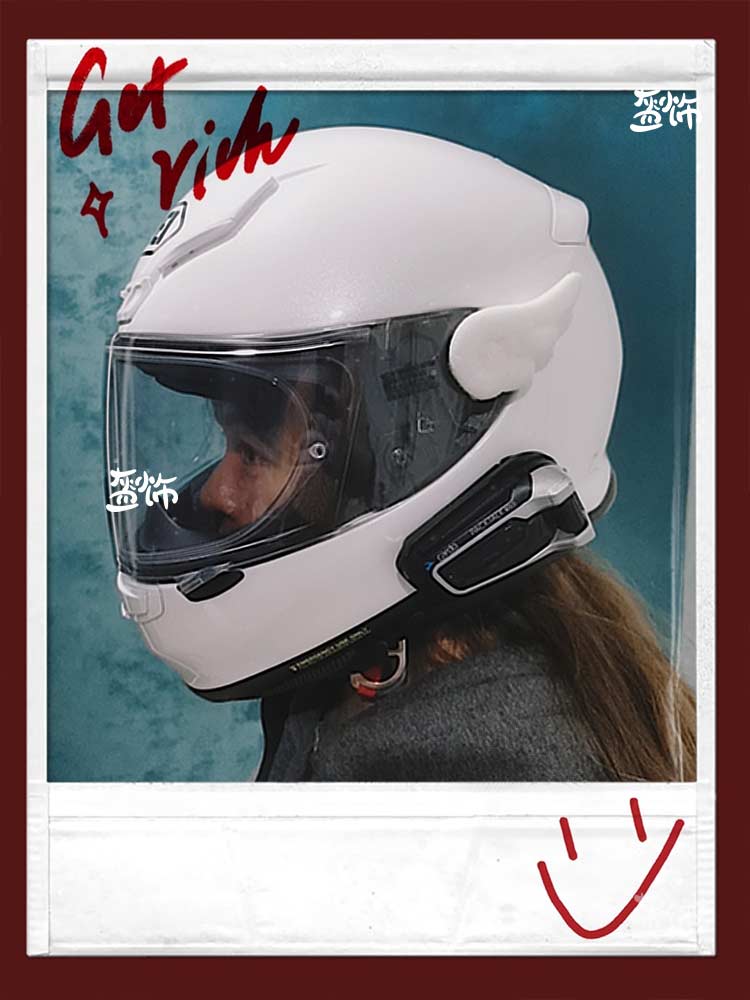 个性翅膀摩托车头盔装饰电动车配饰改装可爱小配件机车夏季滑雪女