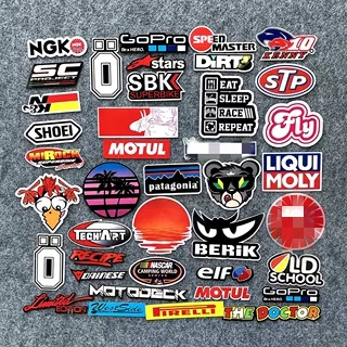40张Racing car赛车标志贴纸滑板笔记本电脑摩托车机车头盔贴画