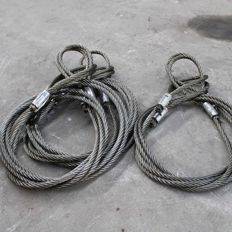 手工人工插编头子双扣压头压制起重钢丝绳吊具索具吊装用吊车行车