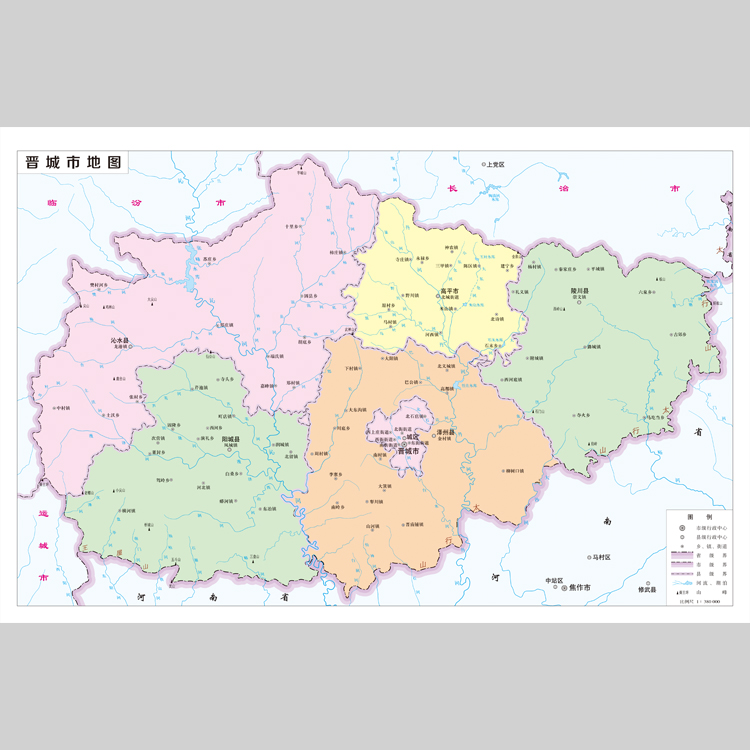 晋城市地图电子版设计素材文件