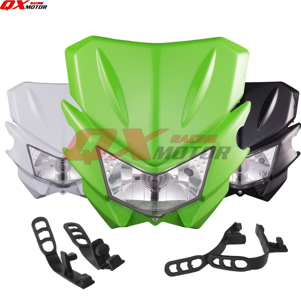 适用川崎KLX125 150 越野摩托车改装鬼脸前大灯鬼脸灯头罩