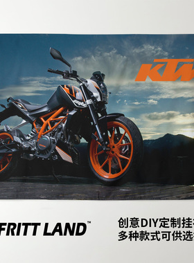 KTM 390 DUKE杜克公爵机车街车摩托车周边装饰画背景墙布挂布海报