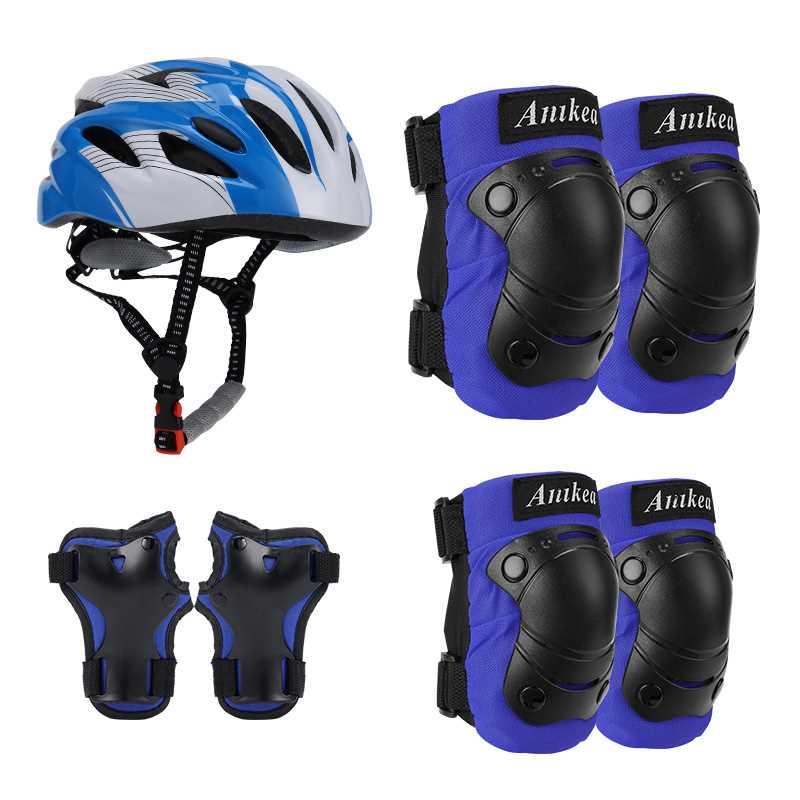 儿童4-10岁轮滑护具骑行头盔套装平衡自行车滑板溜冰护膝防护装备
