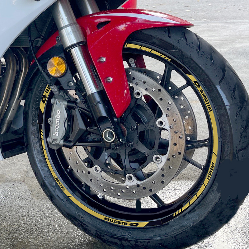 摩托车改装轮胎反光圈适用钱个赛60B0轮毂字母贴性江花400防水17