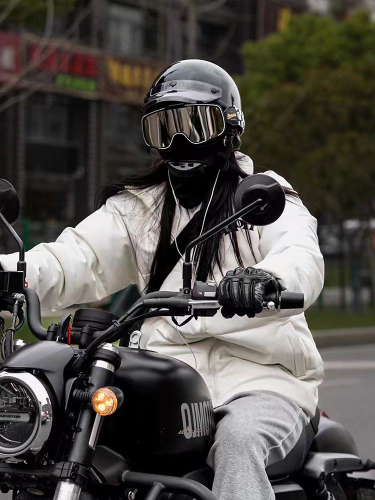 博威特复古摩托车头盔帽檐3/4盔半盔三扣式遮阳帽沿通用挡风防雨