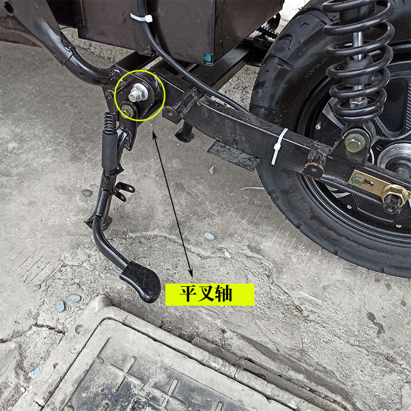 摩托车电动车前轮轴螺丝杆m10踏板车m12轴轮毂中轴小龟后平叉轴