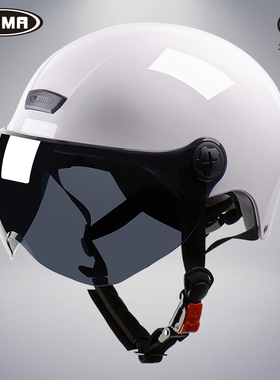 野马3C认证电动车头盔女夏季防晒半盔轻便式夏天摩托车安全帽男
