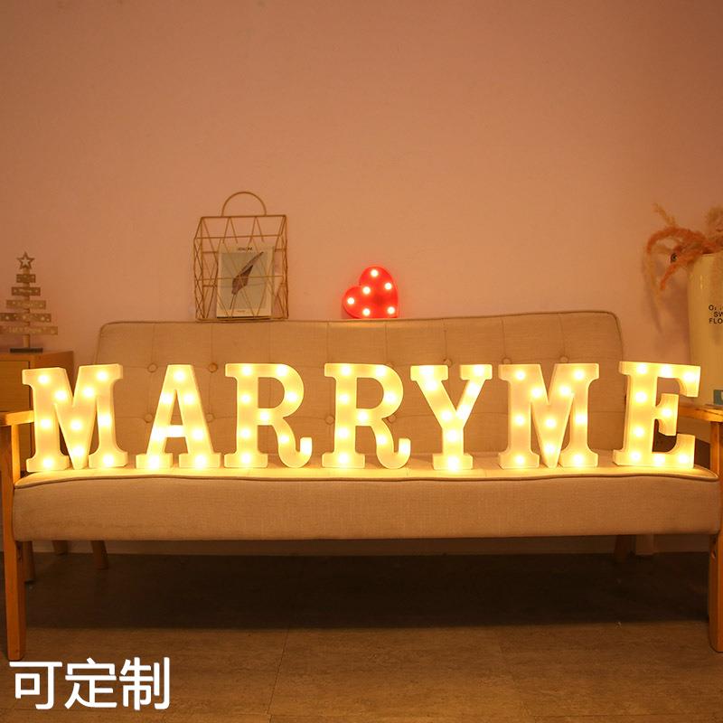 26个字母灯后备箱装饰造型数字中文字求婚生日宴会表白灯