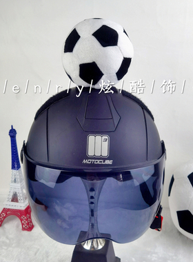 新品成人摩托车电动车滑雪头盔儿童平衡车轮滑装饰品头饰摆件足球