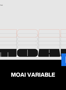 Moai Variable个性创意小众抽象粗体logo海报杂志标题英文字体