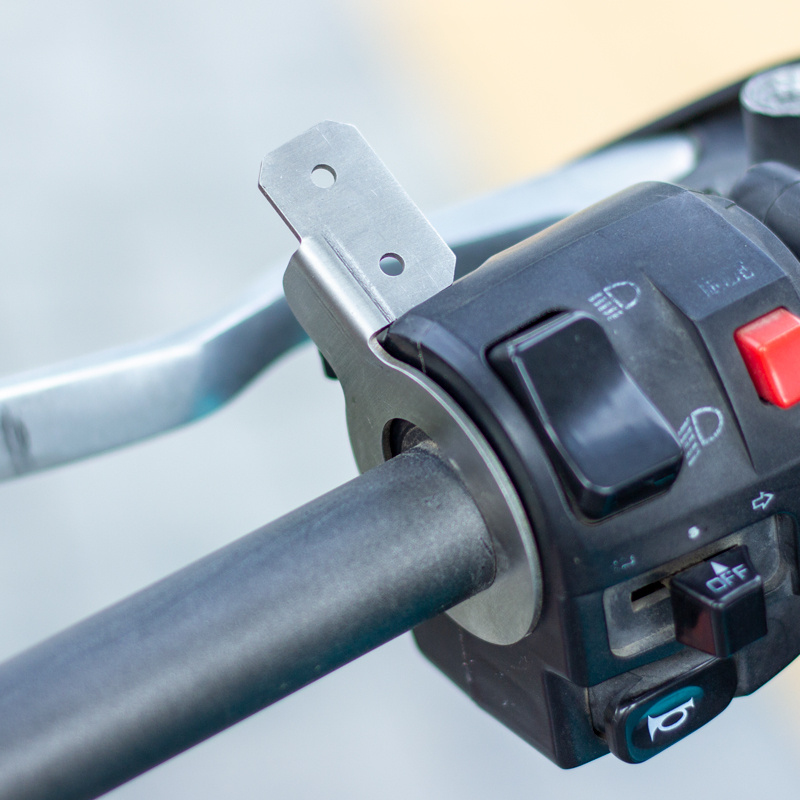 电动摩托车踏板改装射灯喇叭双闪按钮手把开关不锈钢支架配件通用