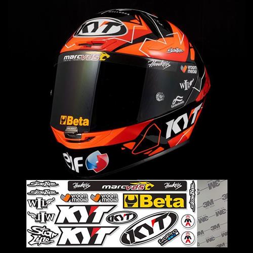 LS2KYTHJC头盔贴纸反光防水摩托车赛事赞助商装饰贴画镜片贴花.