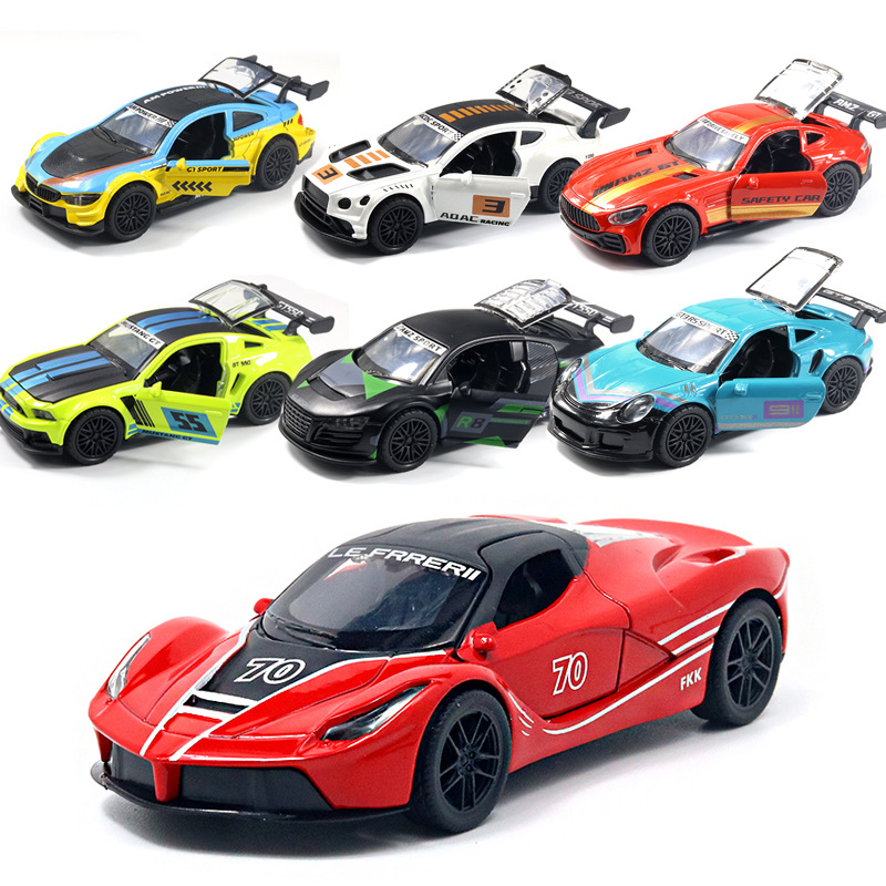 儿童玩具车合金仿真赛道版跑车模型玩具男孩回力摆件礼品跑车模型