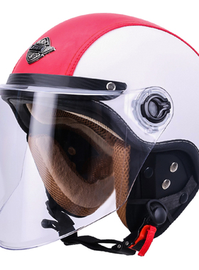 高档3C认证A类新国标四季通用夏皮盔电动摩托车头盔男女可拆卸半