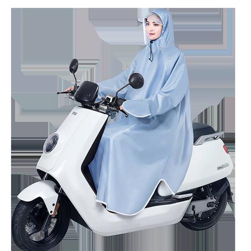 电动摩托车带袖雨衣男女款单人电瓶车长款全身防暴雨人车分离雨披