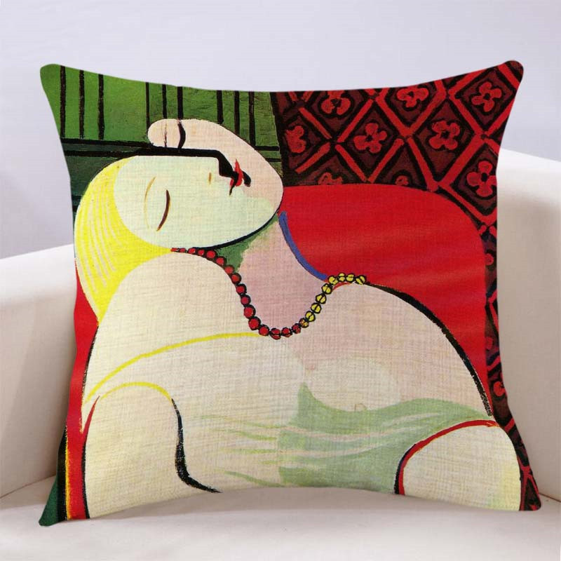 现代客厅沙发抱枕毕加索抽象油画靠枕套加芯世界名画艺术靠垫靠背