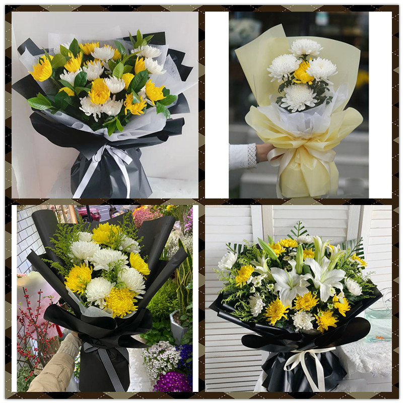 清明节鲜花扫墓黄色白色菊花花束广西来宾市兴宾区市区范围同城送