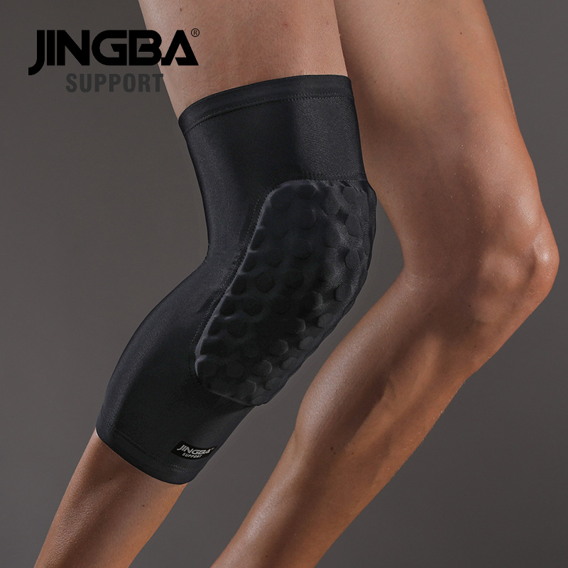 JINGBA 运动护膝 篮球登山骑行膝盖蜂窝减震防护户外护具厂家