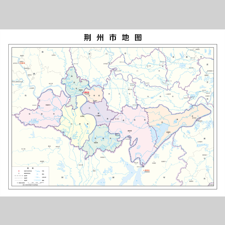 荆州市政区地图电子版设计素材文件