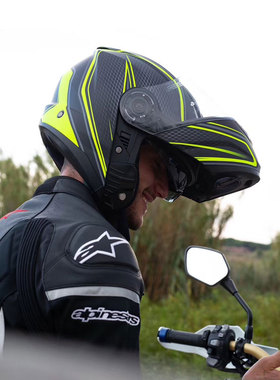意大利FASEED摩托车头盔男双镜片揭面盔四季机车跑盔冬季防雾全盔