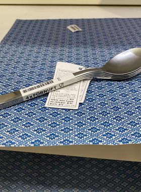 IKEA宜家弗隆夫特 勺 家用不锈钢 4个吃饭勺子长柄调羹金属西餐具
