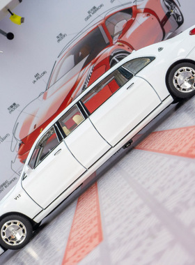 创意桌面摆件加长版轿车模型S650合金汽车玩具儿童摆件收藏礼物车