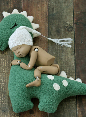 新生儿摄影道具小恐龙造型玩偶影楼婴儿宝宝月子照相装饰摆拍摆件