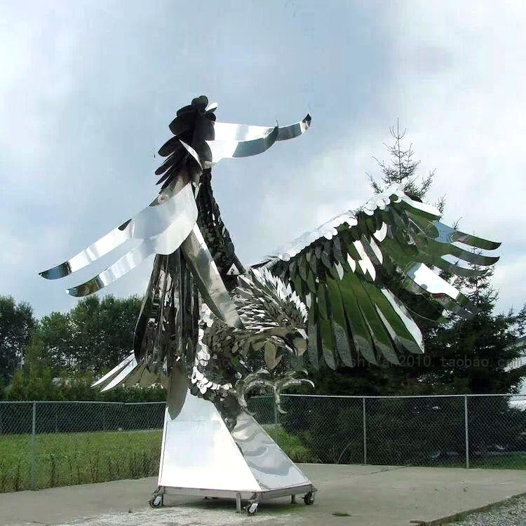 创意现代抽象城市不锈钢金属海雕老鹰海鸥鸟鸽子雕塑厂家定制订做